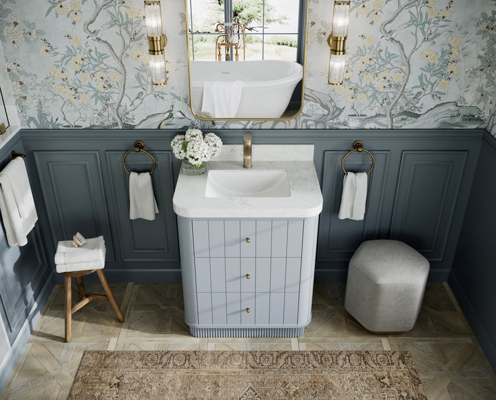 Houston 30 in. W x 22 in. D Free Standing Curved Edge Single Sink Bathroom Vanity - photo 10