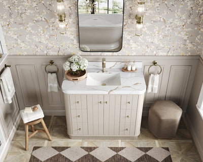 Houston 48 in. W x 22 in. D Free Standing Curved Edge Single Sink Bathroom Vanity