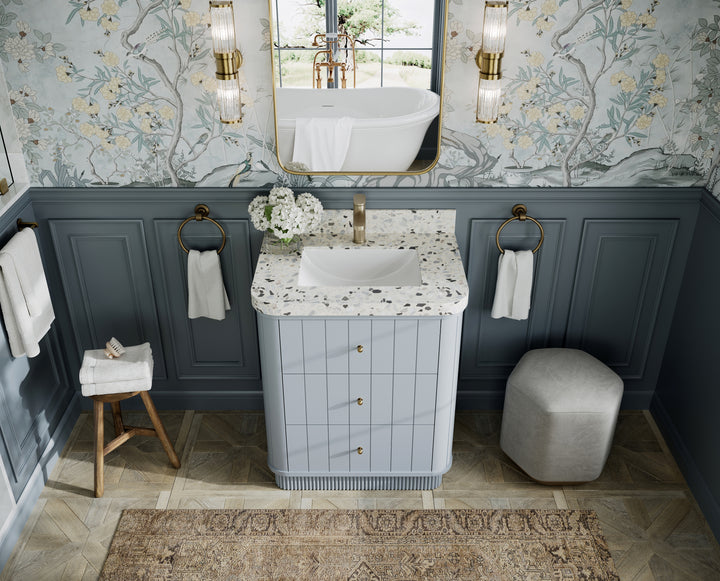 Houston 30 in. W x 22 in. D Free Standing Curved Edge Single Sink Bathroom Vanity - photo 6