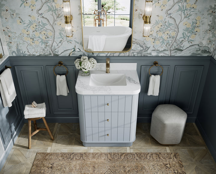 Houston 30 in. W x 22 in. D Free Standing Curved Edge Single Sink Bathroom Vanity - photo 12