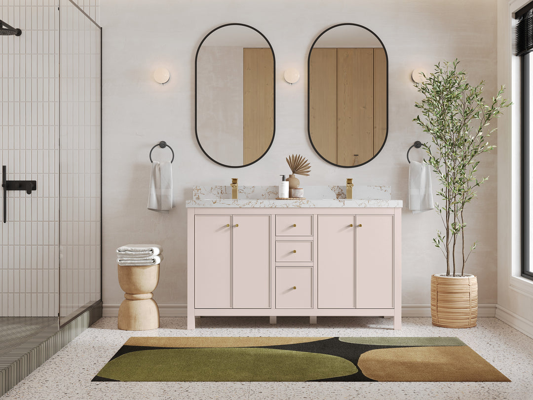 Chicago 60 in. W x 22 in. D Double Sink Bathroom Vanity