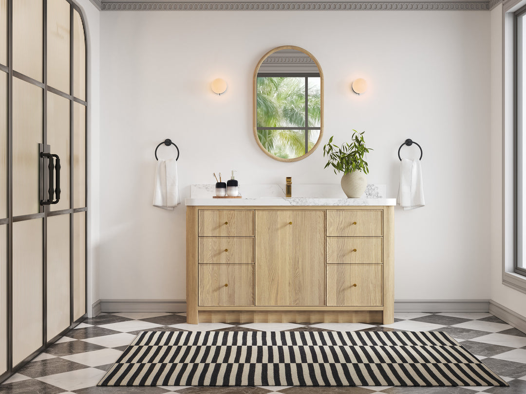 Orlando Oak 60 in. W x 22 in. D Single Sink Bathroom Vanity