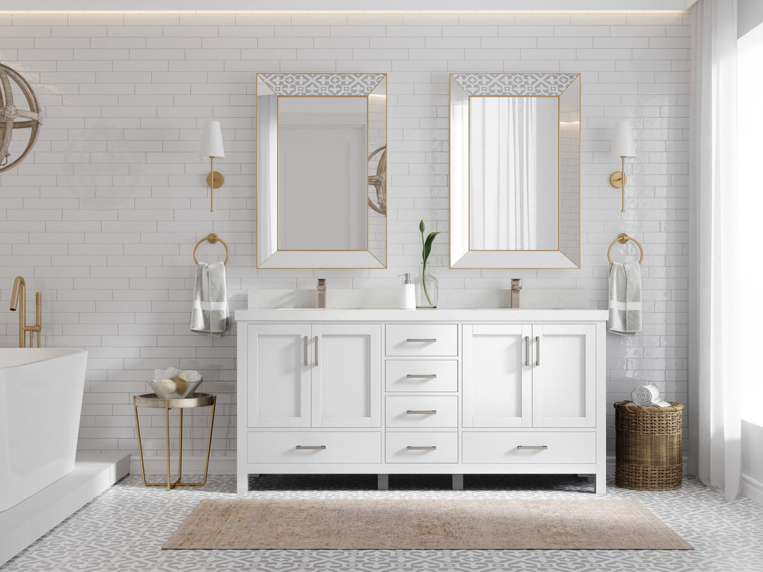 Malibu 72 in. W x 22 in. D Double Sink Bathroom Vanity