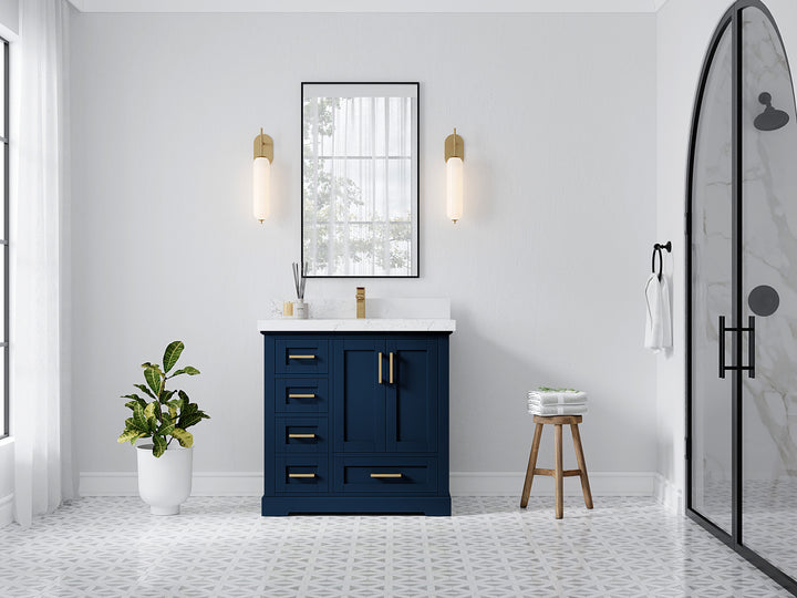 Boston 36" W x 22" D Center Sink Vanity for Modern Bathroom Spaces - photo 4