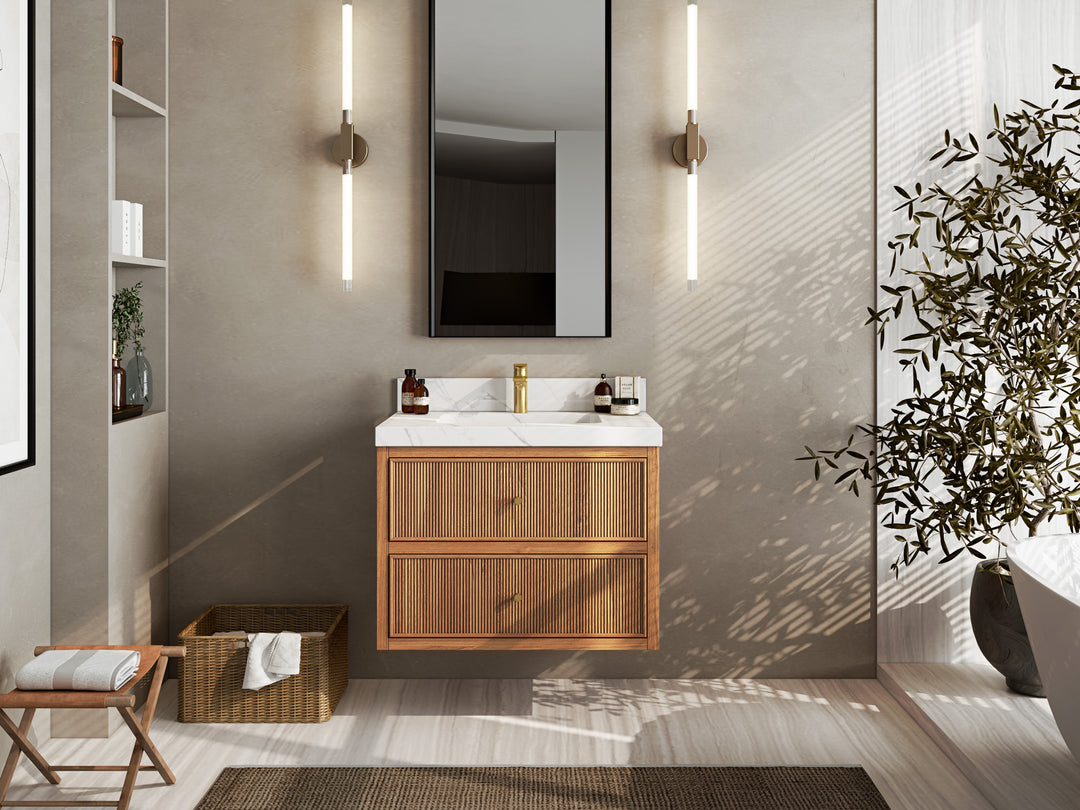 Sonoma Floating Teak 30 in. W x 22 in. D Single Sink Bathroom Vanity | 
              
                Dark Natural Teak
                
                  
             - SON_TK_FLT_DNT_ARB_30 - photo №5