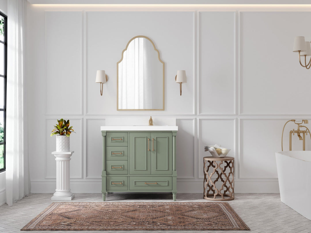 Aberdeen 36 in. W x 22 in. D Right Offset Sink Bathroom Vanity