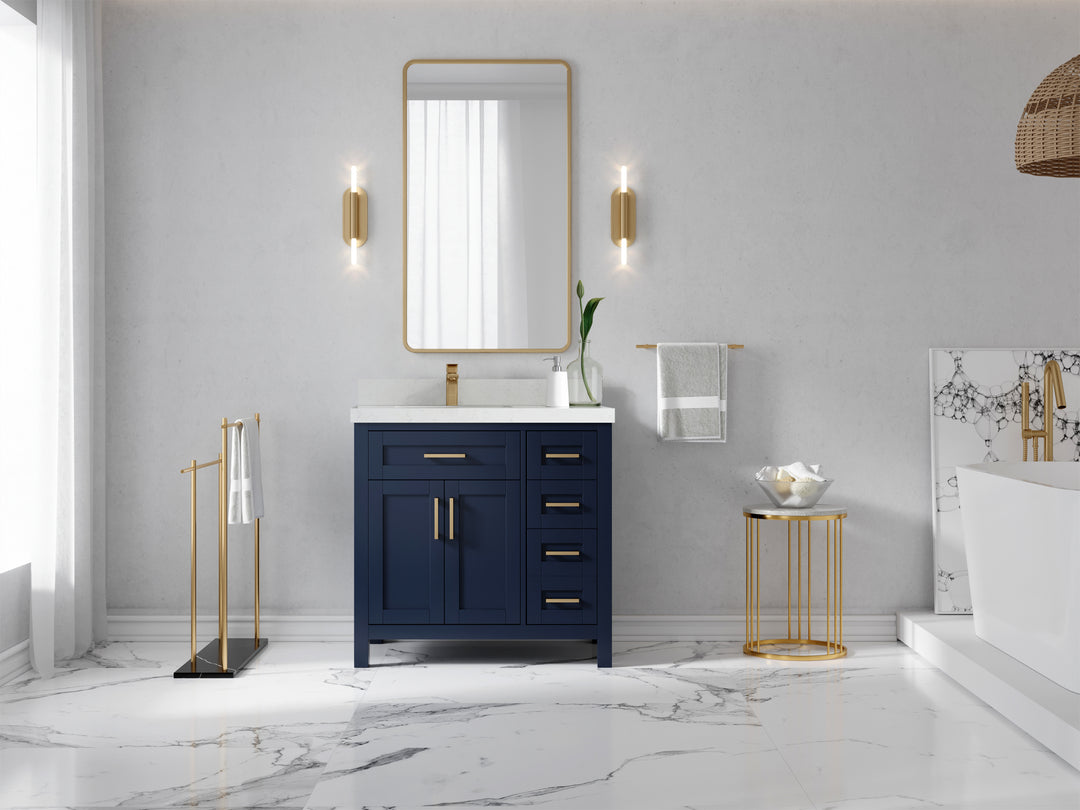 Cambridge 36 in. W x 22 in. D Left Offset Sink Bathroom Vanity