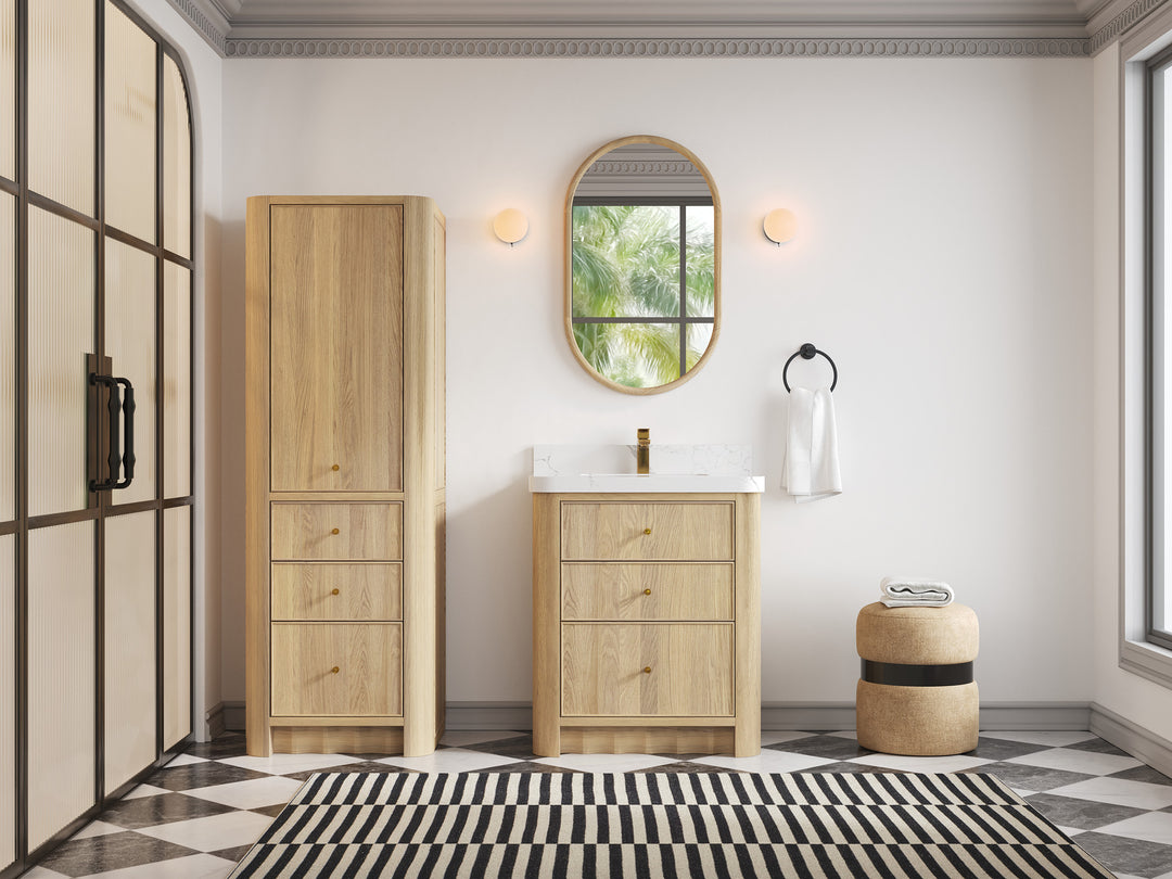 Orlando Oak 30 in. W x 22 in. D Single Sink Bathroom Vanity