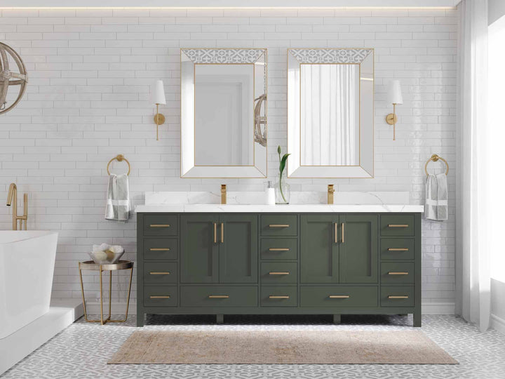Malibu 84 in. W x 22 in. D Double Sink Bathroom Vanity - photo 4