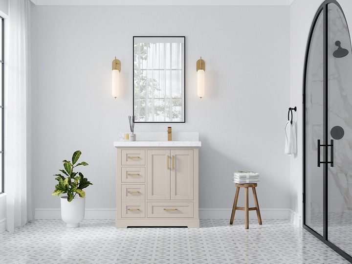 Boston 36 in. W x 22 in. D Right Offset Sink Bathroom Vanity - photo 4