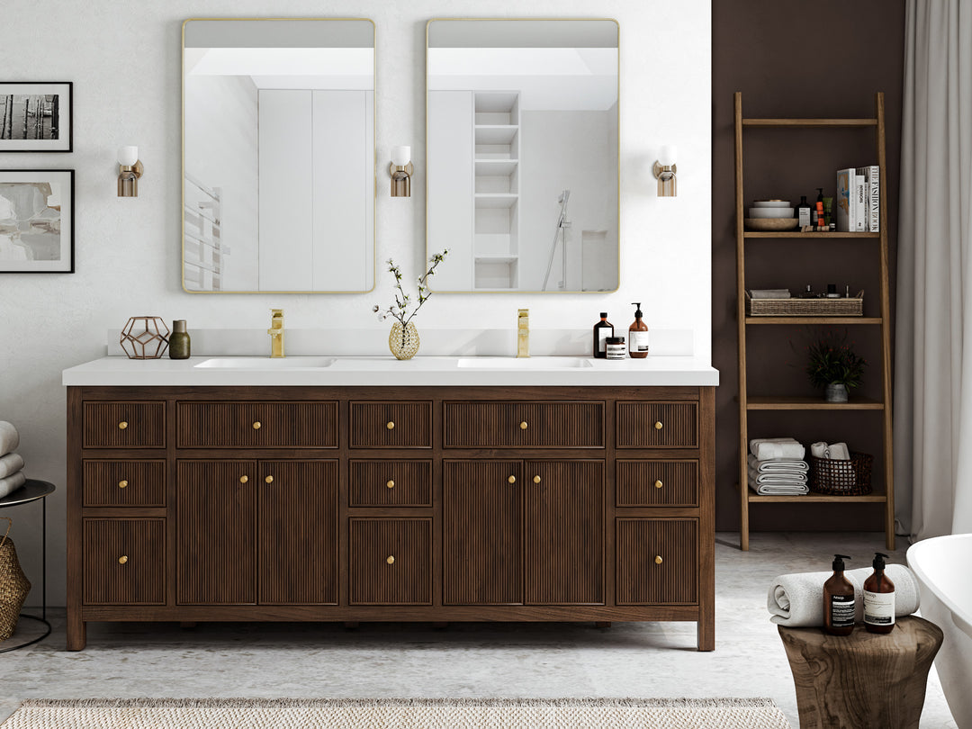 Sonoma Teak Wood 84 in. W x 22 in. D Double Sink Bathroom Vanity