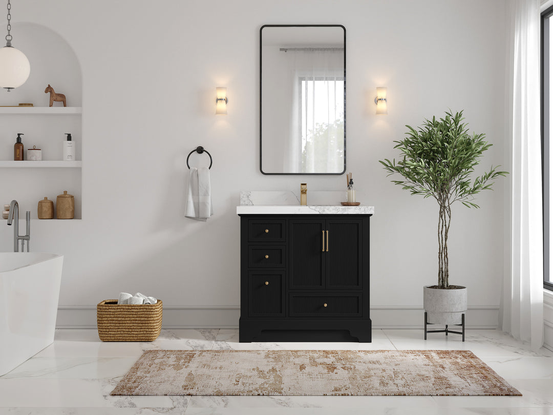 Alys 36 in. W x 22 in. D Center Sink Vanity for Modern Bathrooms