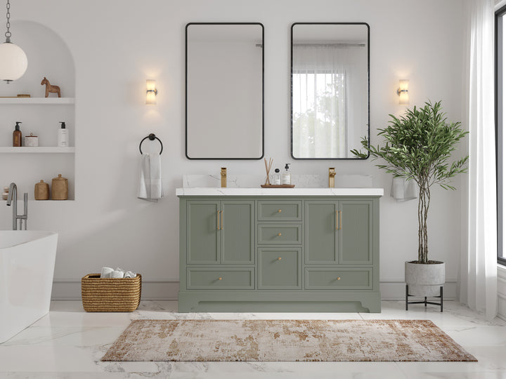 Alys 60 in. W x 22 in. D Double Sink Bathroom Vanity - photo 4