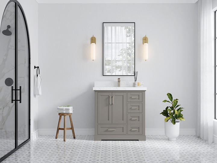 Boston 36 in. W x 22 in. D Center Sink Bathroom Vanity - photo 4