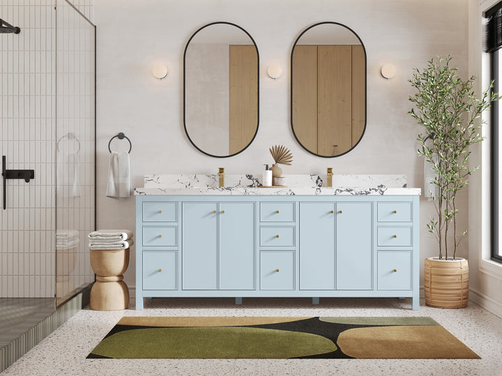 Chicago 84 in. W x 22 in. D Double Sink Bathroom Vanity - photo 4