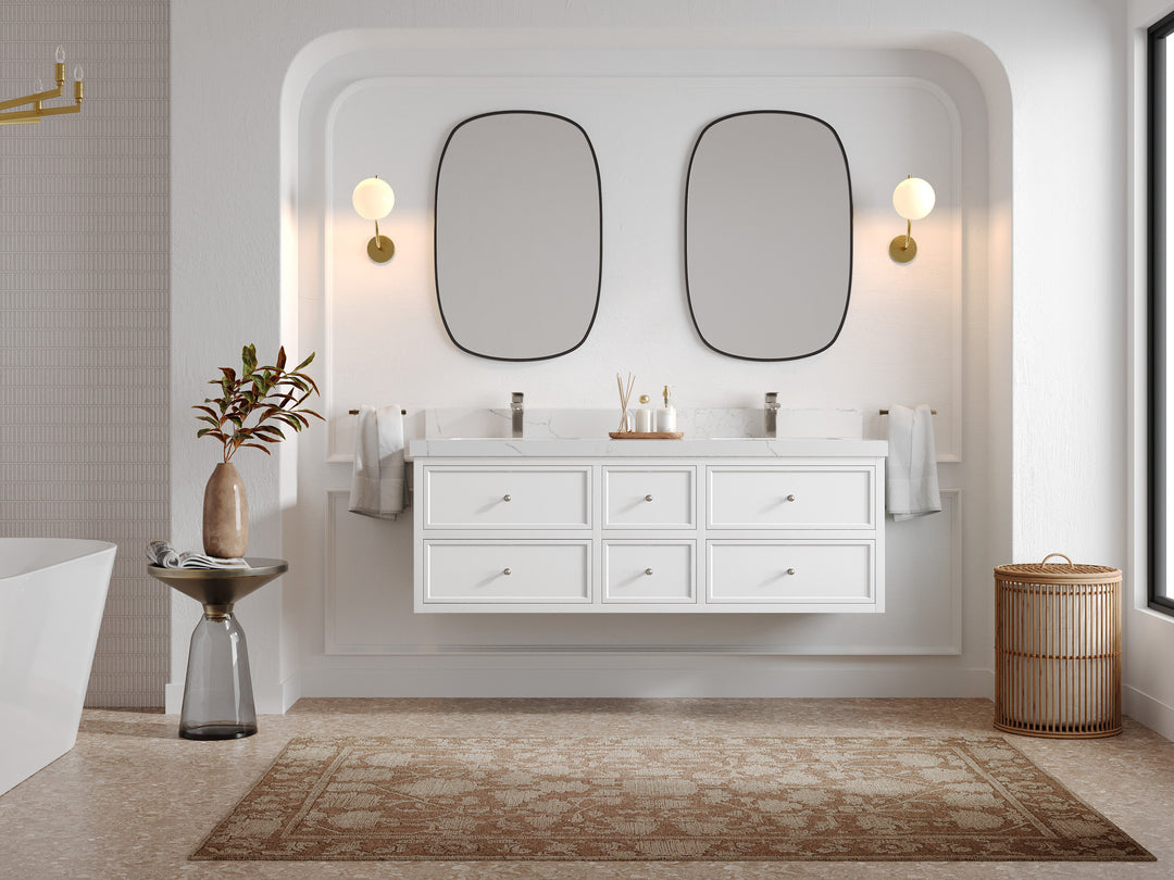 Roswell Floating 60 in. W x 22 in. D Double Sink Bathroom Vanity