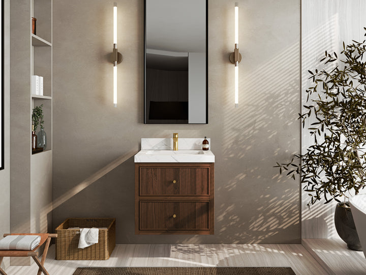 Sonoma Floating Teak 24 in. W x 22 in. D Single Sink Bathroom Vanity - photo 4