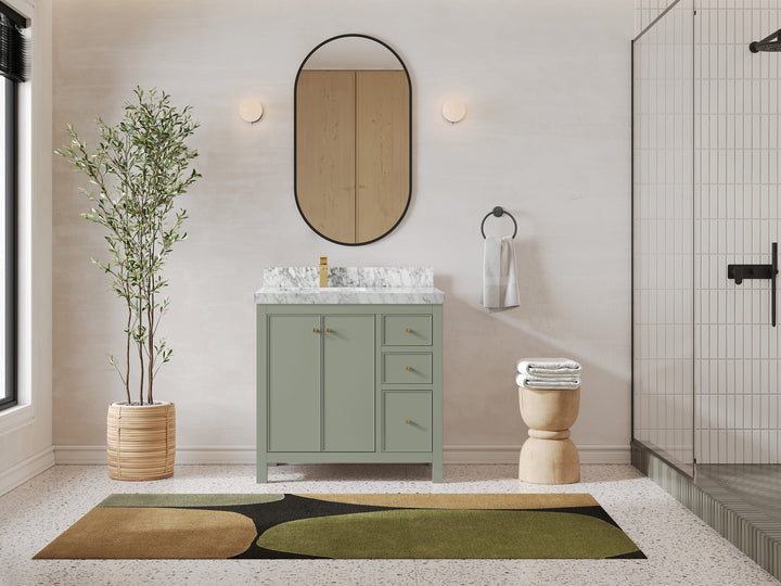 Chicago 36 in. W x 22 in. D Left Offset Sink Bathroom Vanity - photo 4