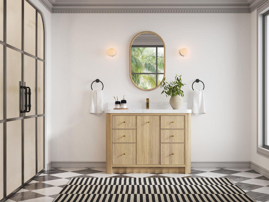 Orlando Oak 48 in. W x 22 in. D Single Sink Bathroom Vanity