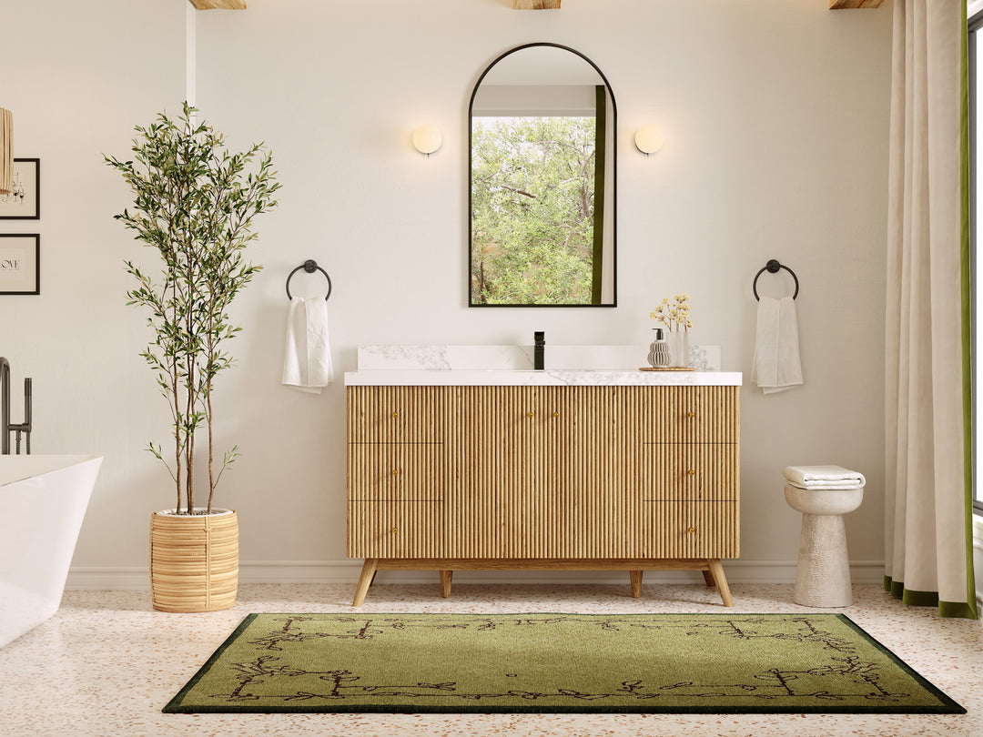 Pasadena White Oak 60 in. W x 22 in. D Single Sink Bathroom Vanity