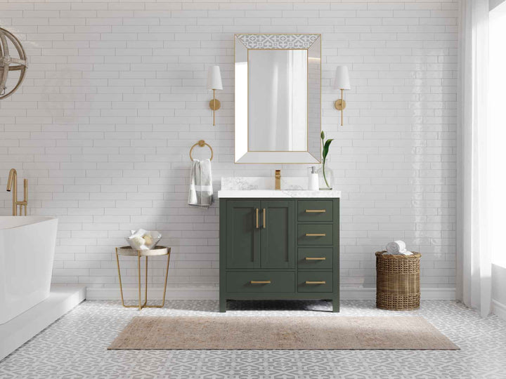 Malibu 36 in. W x 22 in. D Bathroom Vanity Center Sink - photo 4