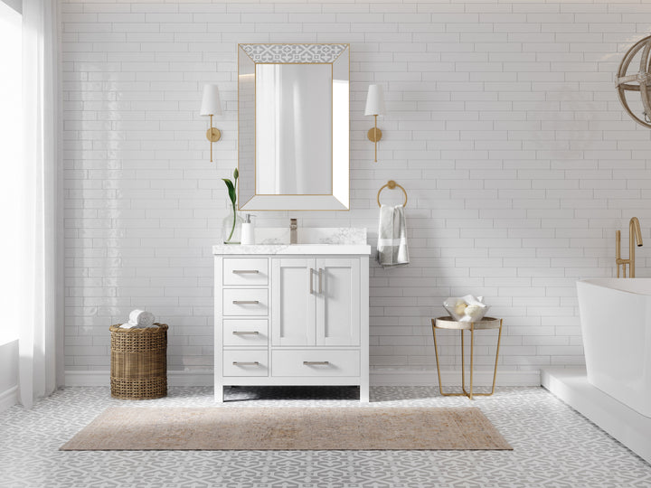Malibu 36 in. W x 22 in. D Bathroom Vanity Center Sink 2 - photo 4