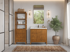 Atlanta Teak Wood 36 in. W x 22 in. D Center Sink Bathroom Vanity - photo 4
