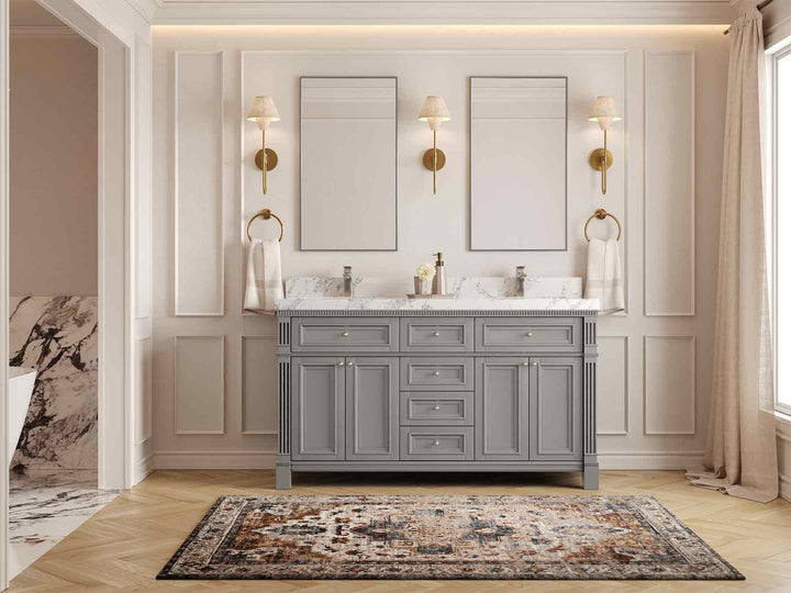 Paris 60 in. W x 22 in. D Double Sink Bathroom Vanity - photo 4