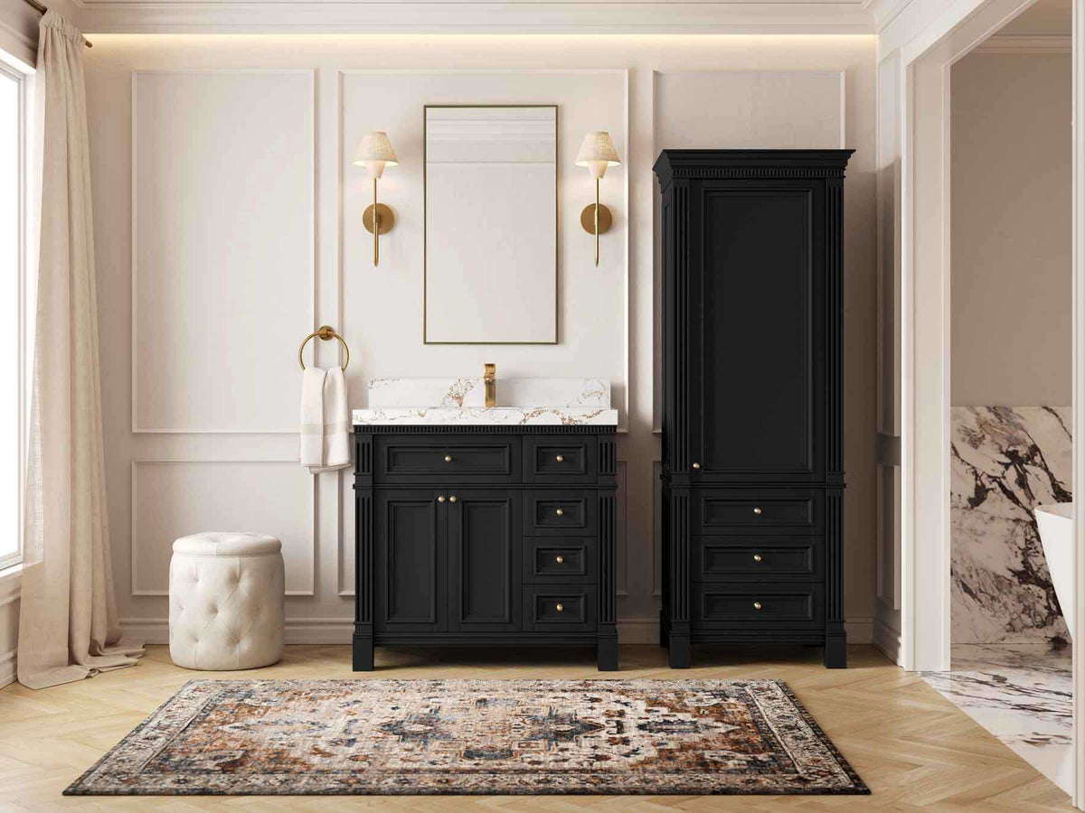 Paris 36 in. W x 22 in. D Bathroom Vanity with Center Sink