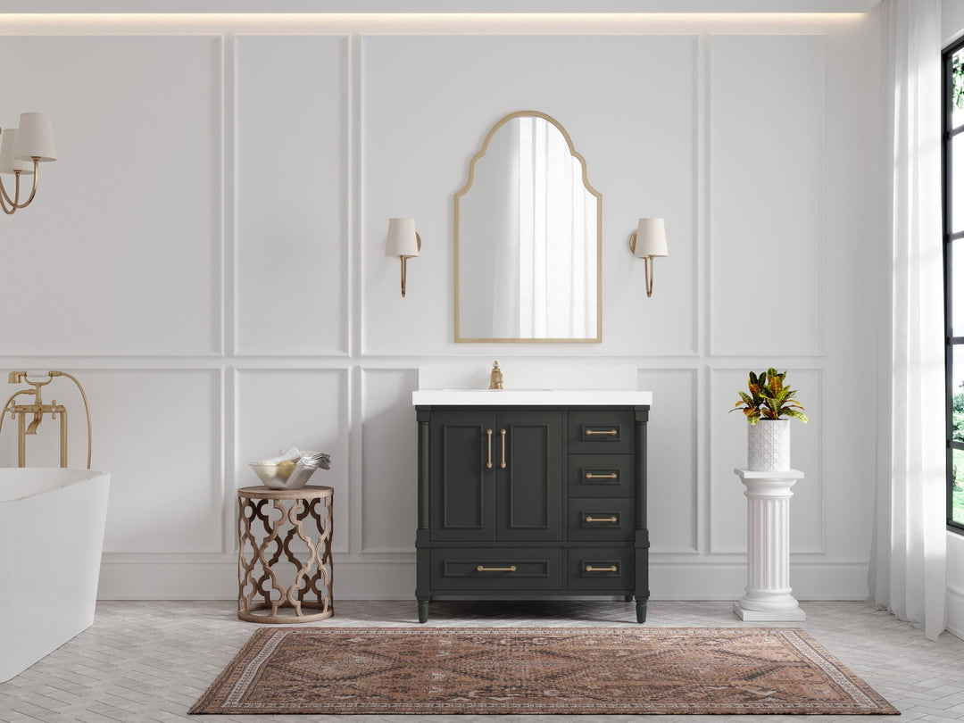 Aberdeen 36 in. W x 22 in. D Left Offset Sink Bathroom Vanity