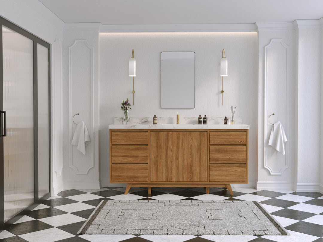 Madison Teak Wood 72 in. W x 22 in. D Single Sink Bathroom Vanity