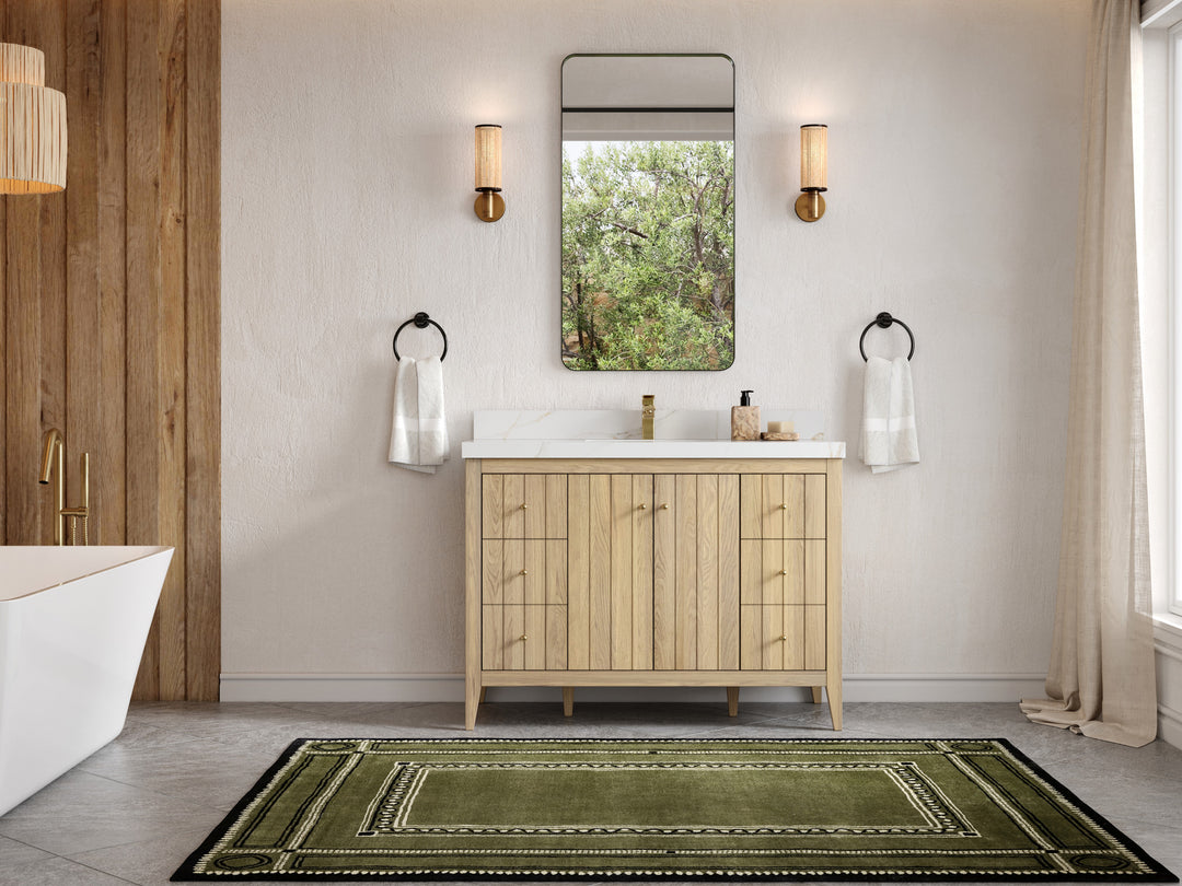 Atlanta White Oak 48 in. W x 22 in. D Single Sink Bathroom Vanity