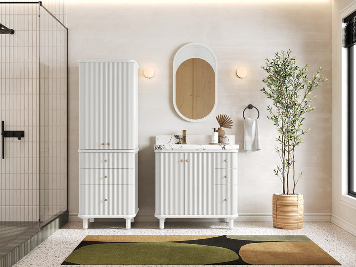Miami 36 in. W x 22 in. D Left Offset Sink Bathroom Vanity - photo 4