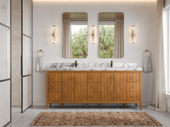 Atlanta Teak Wood 84 in. W x 22 in. D Double Sink Bathroom Vanity - photo 4