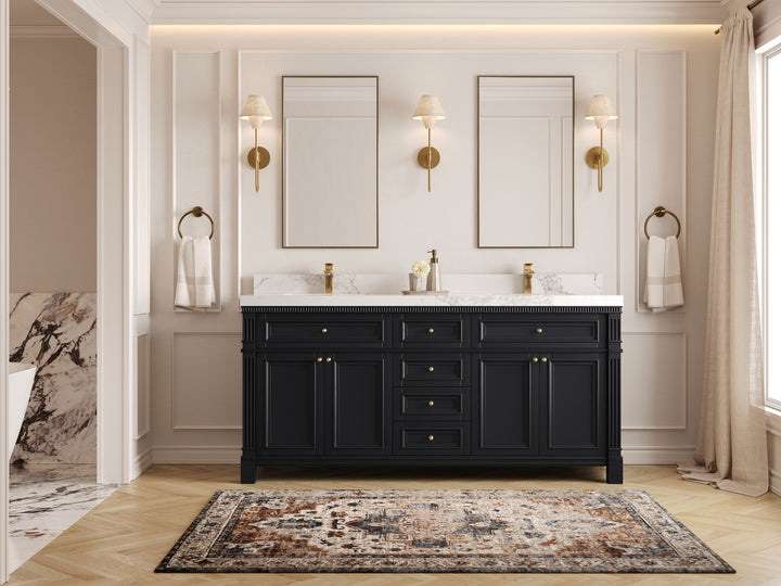 Paris 72 in. W x 22 in. D Double Sink Bathroom Vanity - photo 4