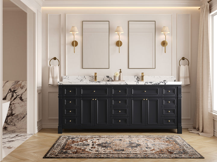 Paris 84 in. W x 22 in. D Double Sink Bathroom Vanity - photo 4
