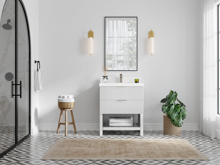 Catalina 30 in W x 22 in D Free Standing Reeded Single Sink Bathroom Vanity - photo 4