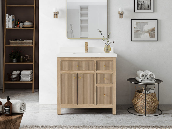 Sonoma Teak Wood 36 in. W x 22 in. D Center Sink Bathroom Vanity - photo 4