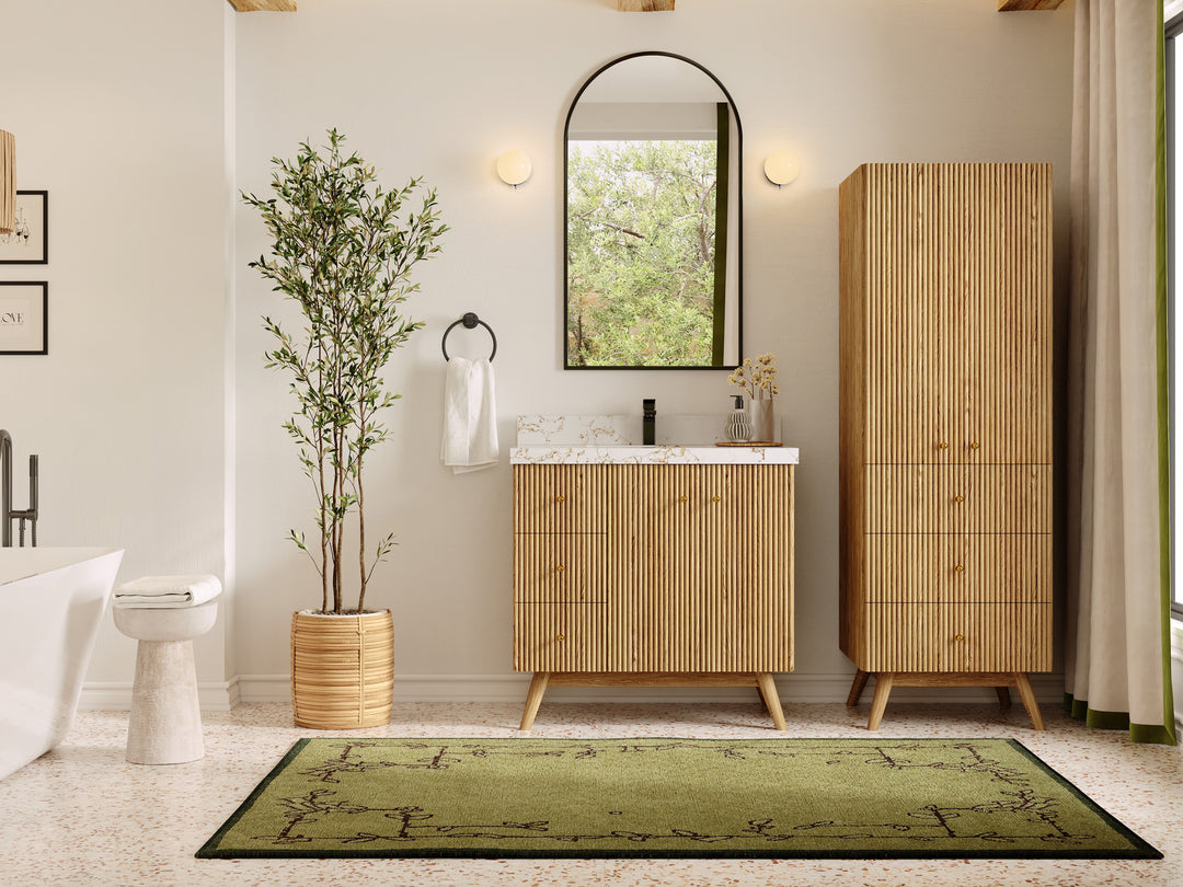 Pasadena White Oak 36 in. W x 22 in. D Center Sink Bathroom Vanity