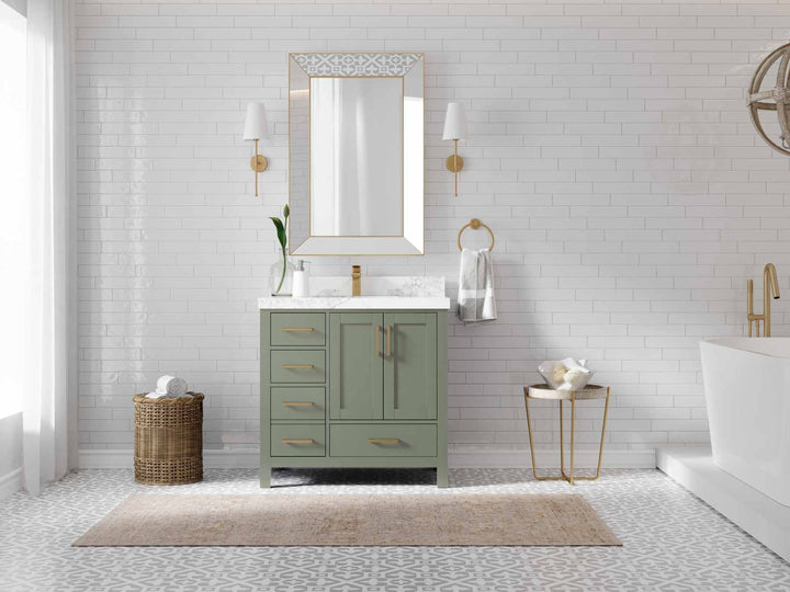 Malibu 36 in. W x 22 in. D Bathroom Vanity Center Sink 2 - photo 4