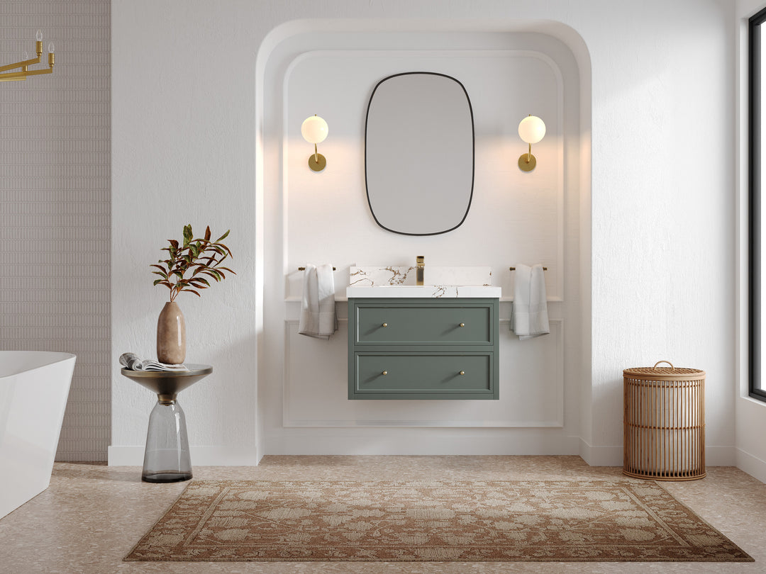 Roswell Floating 30 in. W x 22 in. D Single Sink Bathroom Vanity