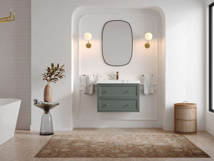 Roswell Floating 30 in. W x 22 in. D Single Sink Bathroom Vanity - photo 4