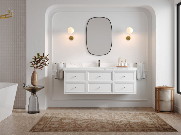 Roswell Floating 60 in. W x 22 in. D Single Sink Bathroom Vanity - photo 4