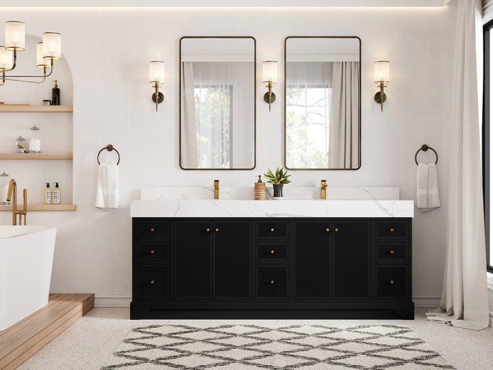 Manhattan 84 in. W x 22 in. D Double Sink Bathroom Vanity - photo 4
