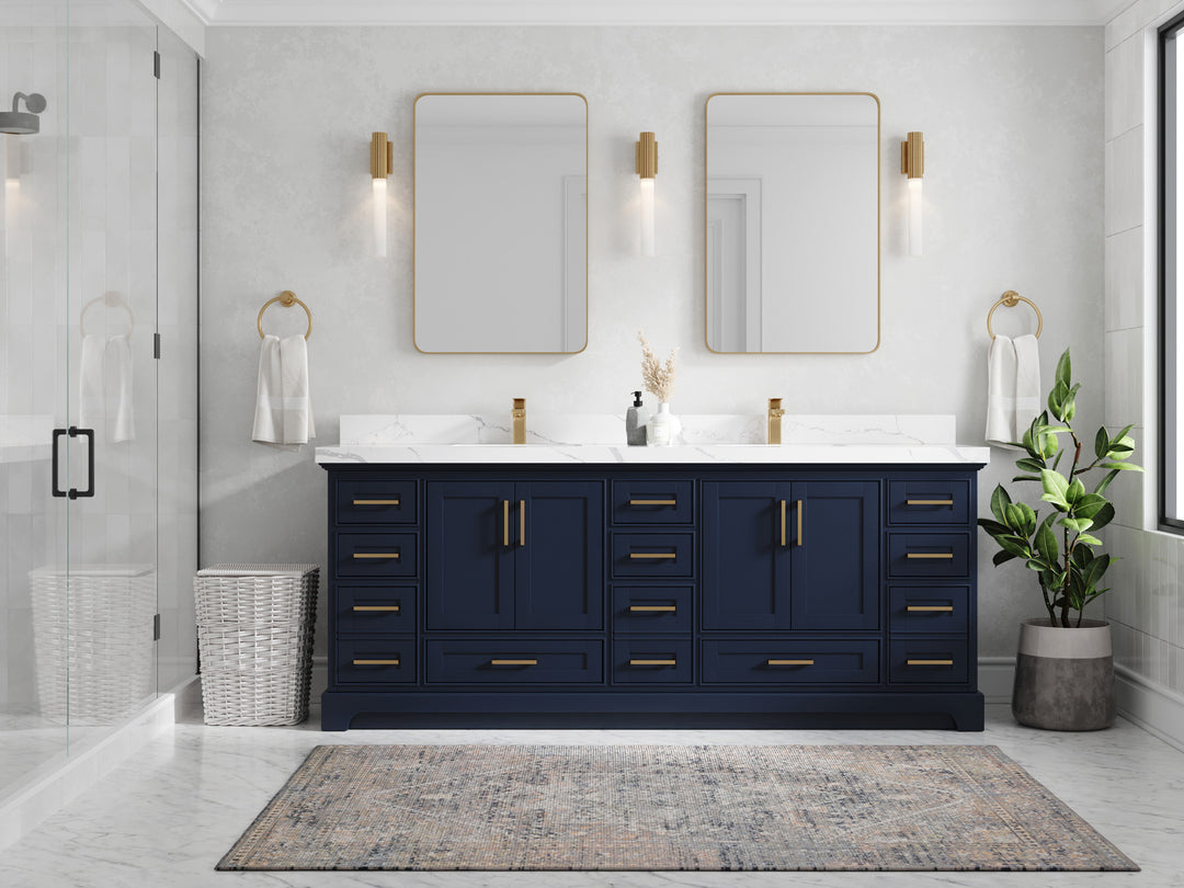 Boston Fenway 84 in. W x 22 in. D Double Sink Bathroom Vanity