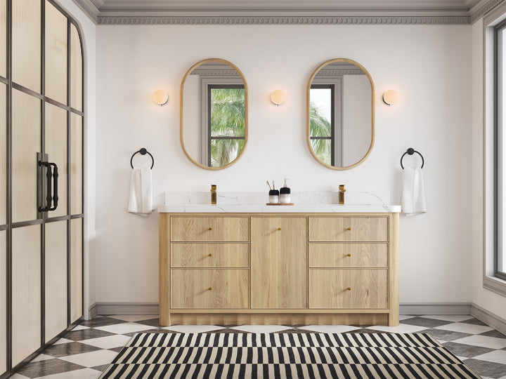 Orlando Oak 72 in. W x 22 in. D Double Sink Bathroom Vanity - photo 4