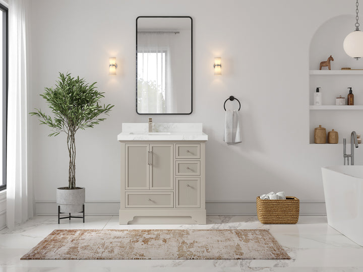 Alys 36 in. W x 22 in. D Left Offset Sink Bathroom Vanity - photo 4