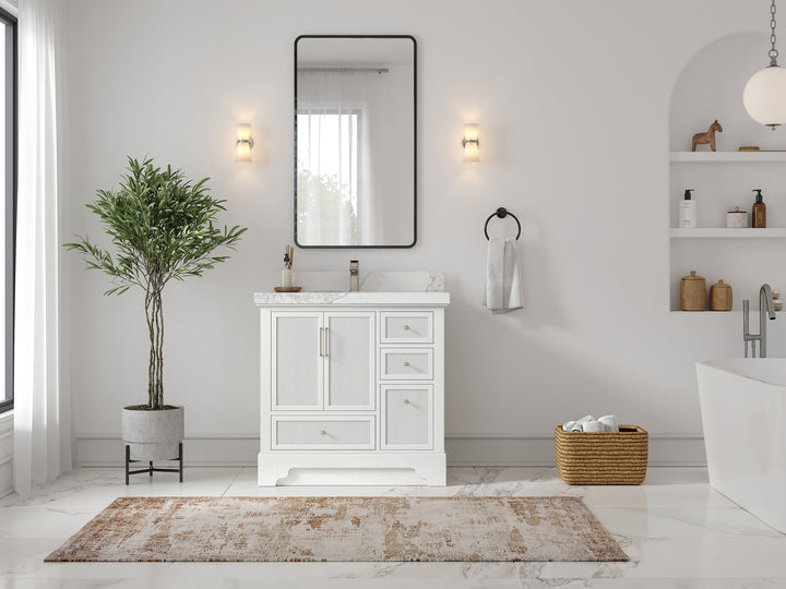 Alys 36 in. W x 22 in. D Left Offset Sink Bathroom Vanity - photo 4