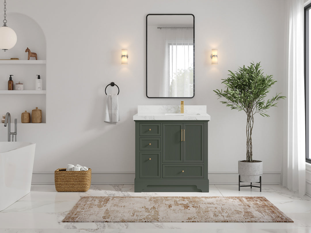 Alys 36 in. W x 22 in. D Right Offset Sink Bathroom Vanity