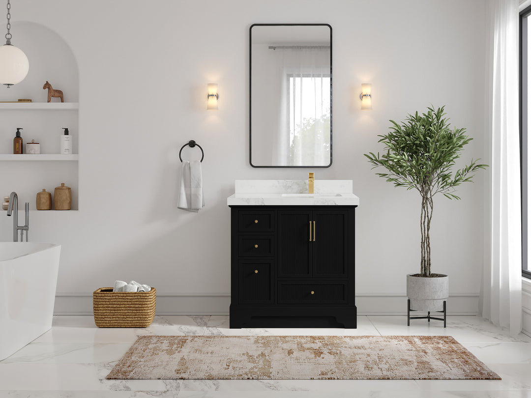 Alys 36 in. W x 22 in. D Right Offset Sink Bathroom Vanity